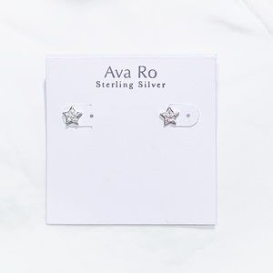 Ava Ro Sterling Silver Pave Star Stud Earrings